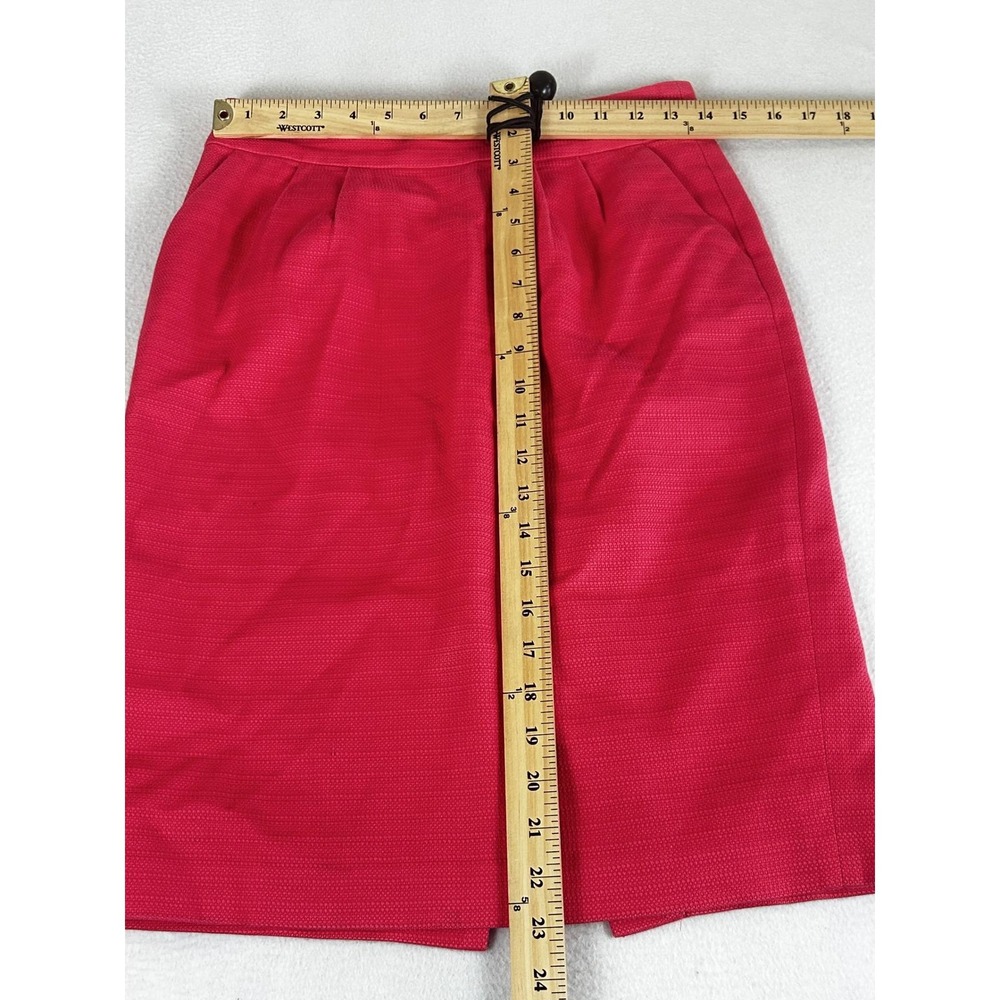 Banana Republic Pencil Skirt Women 0 Red Career Coastal CorpGore FREE SHIPPING - Picture 3 of 8